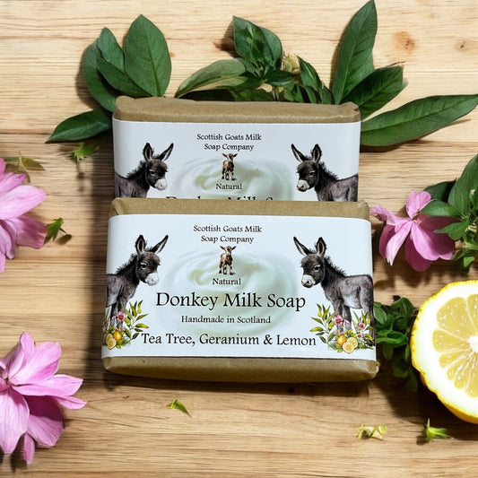 Tea Tree, Geranium & Lemon Soap Bar | Handmade Donkey Milk Soap