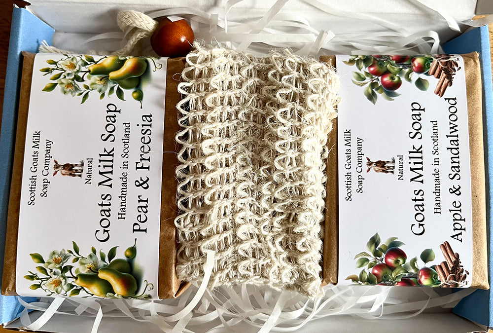 Fruit & Floral Goats Milk Soap Bar & Soap Bag Gift Set | 10 Boxes to Choose From | Gift Boxed