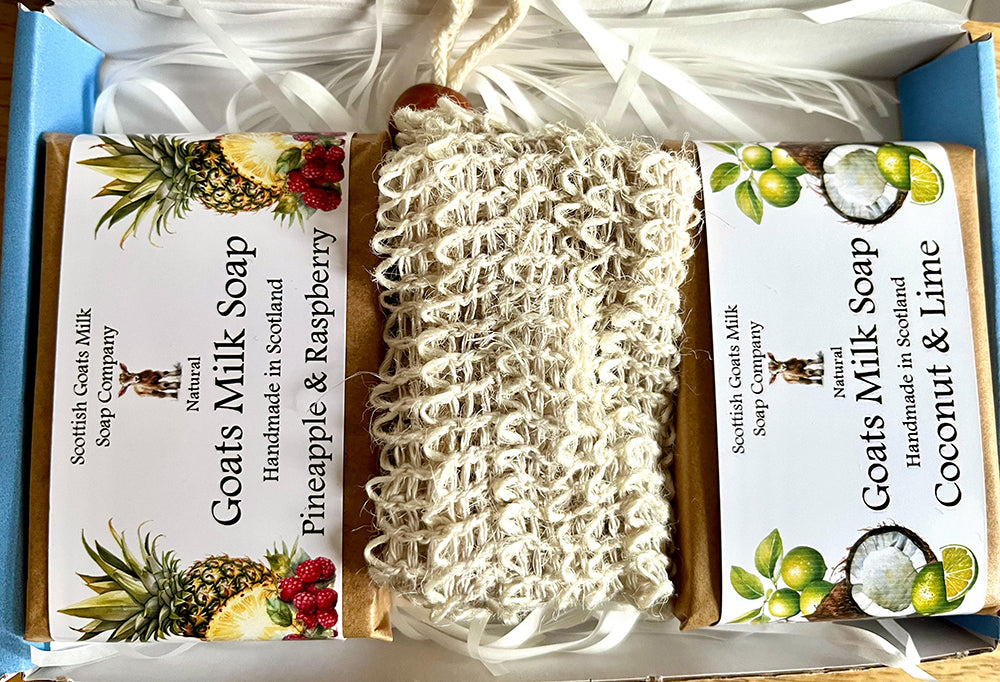 Fruit & Floral Goats Milk Soap Bar & Soap Bag Gift Set | 10 Boxes to Choose From | Gift Boxed