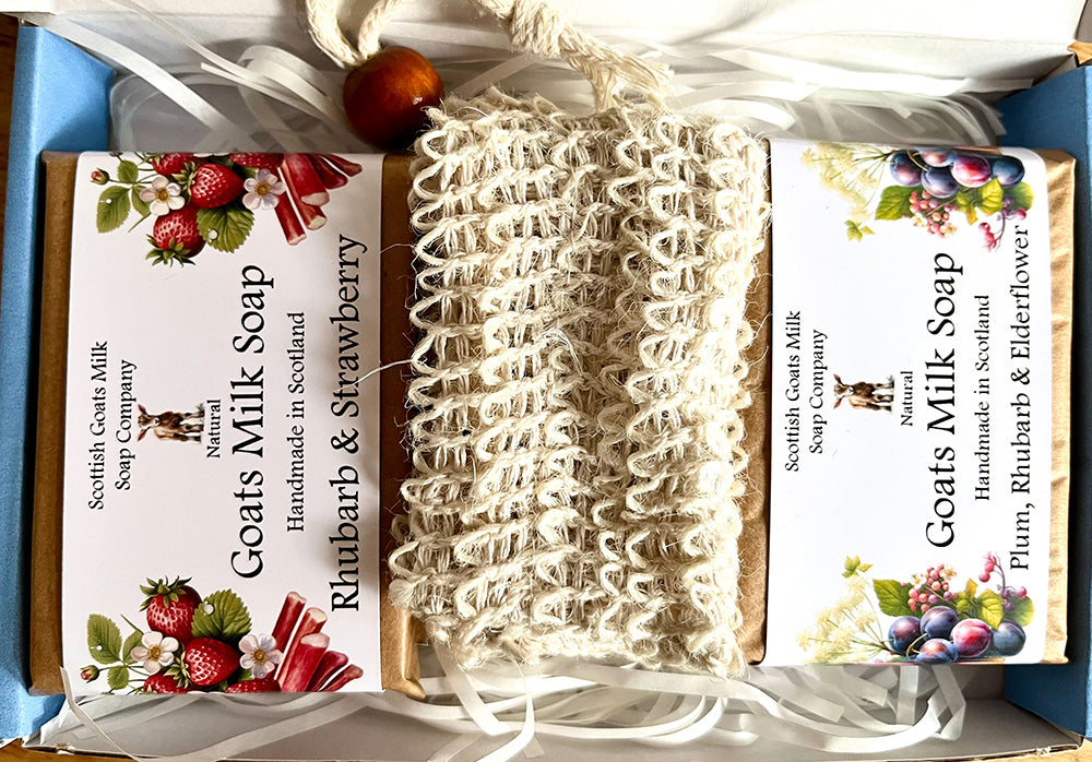 Fruit & Floral Goats Milk Soap Bar & Soap Bag Gift Set | 10 Boxes to Choose From | Gift Boxed