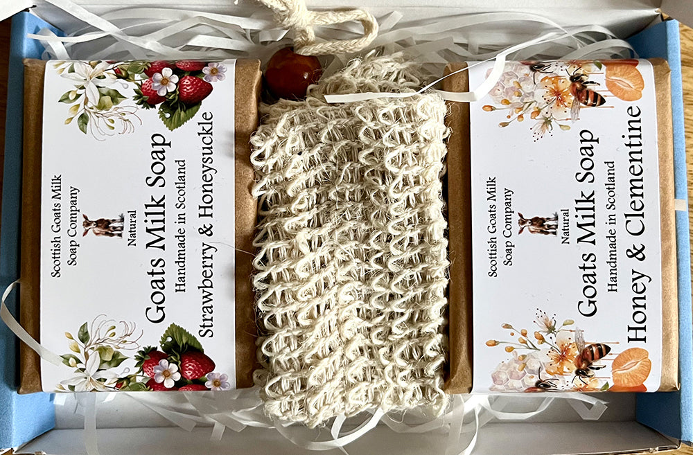 Fruit & Floral Goats Milk Soap Bar & Soap Bag Gift Set | 10 Boxes to Choose From | Gift Boxed